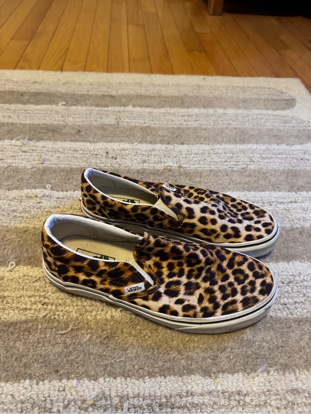 Vans Kids Slip-On Sneakers in Leopard Brown and Black